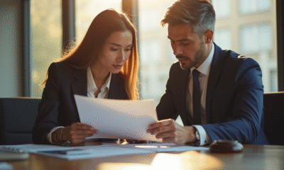Avocats en discussion dans un bureau lumineux