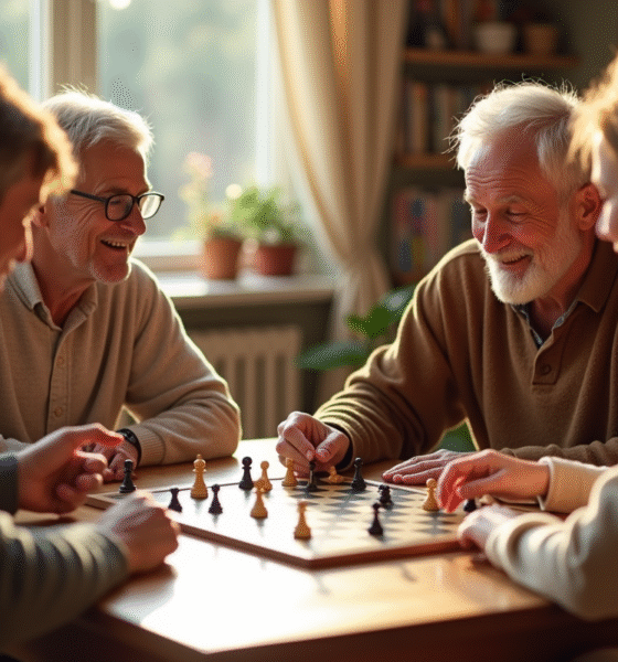 Famille multigenerational jouant à un jeu de société lumineux
