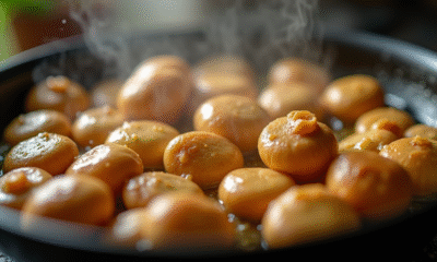 Girolles fraîches sautées au beurre dans une poêle