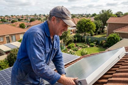 Panneau solaire installé sur un toit avec un bon ensoleillement