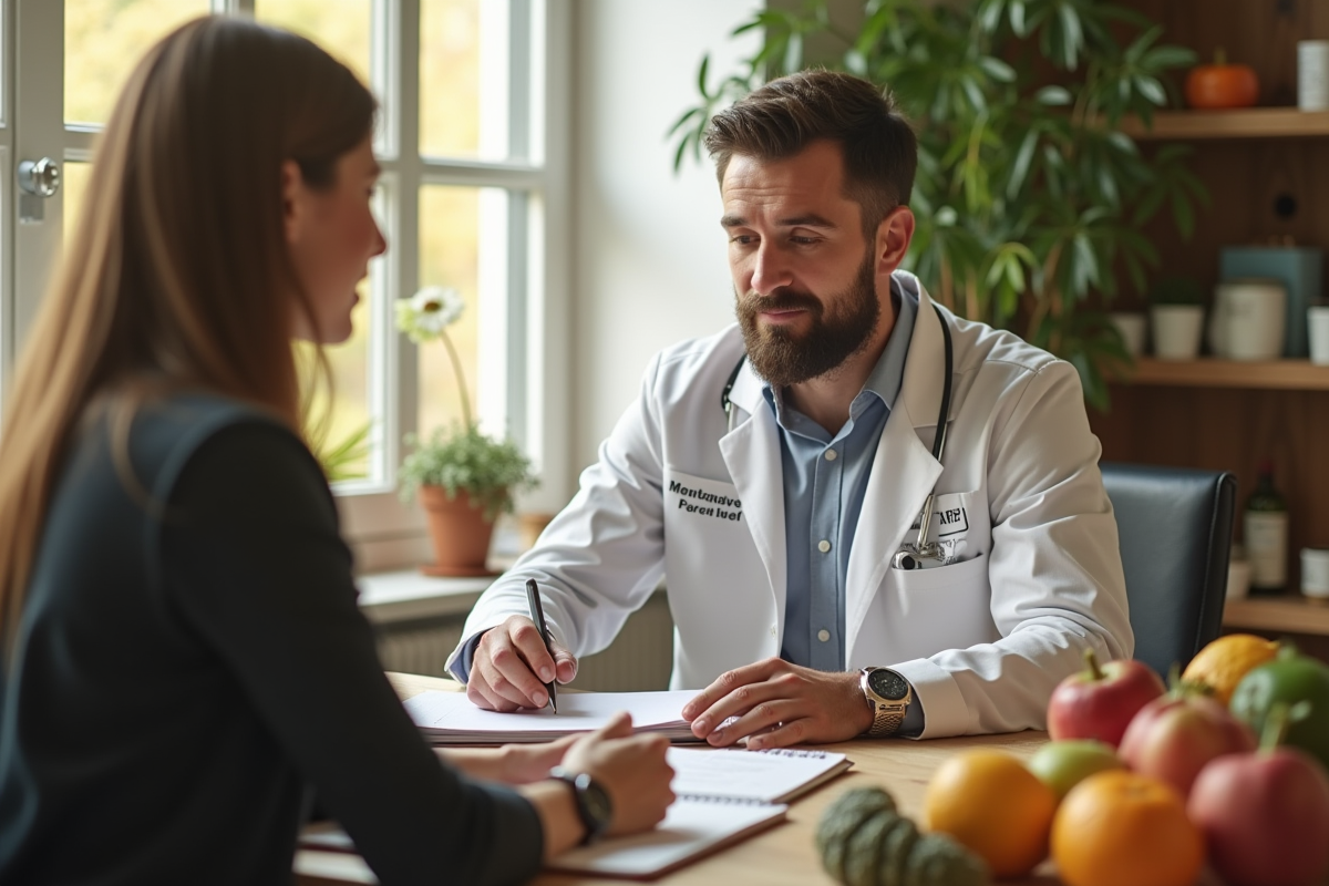 Naturopathe en consultation dans une salle lumineuse
